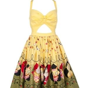 Pinup Women's Yellow Alice in Wonderland Dress